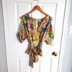 100% Silk cold shoulder bouse